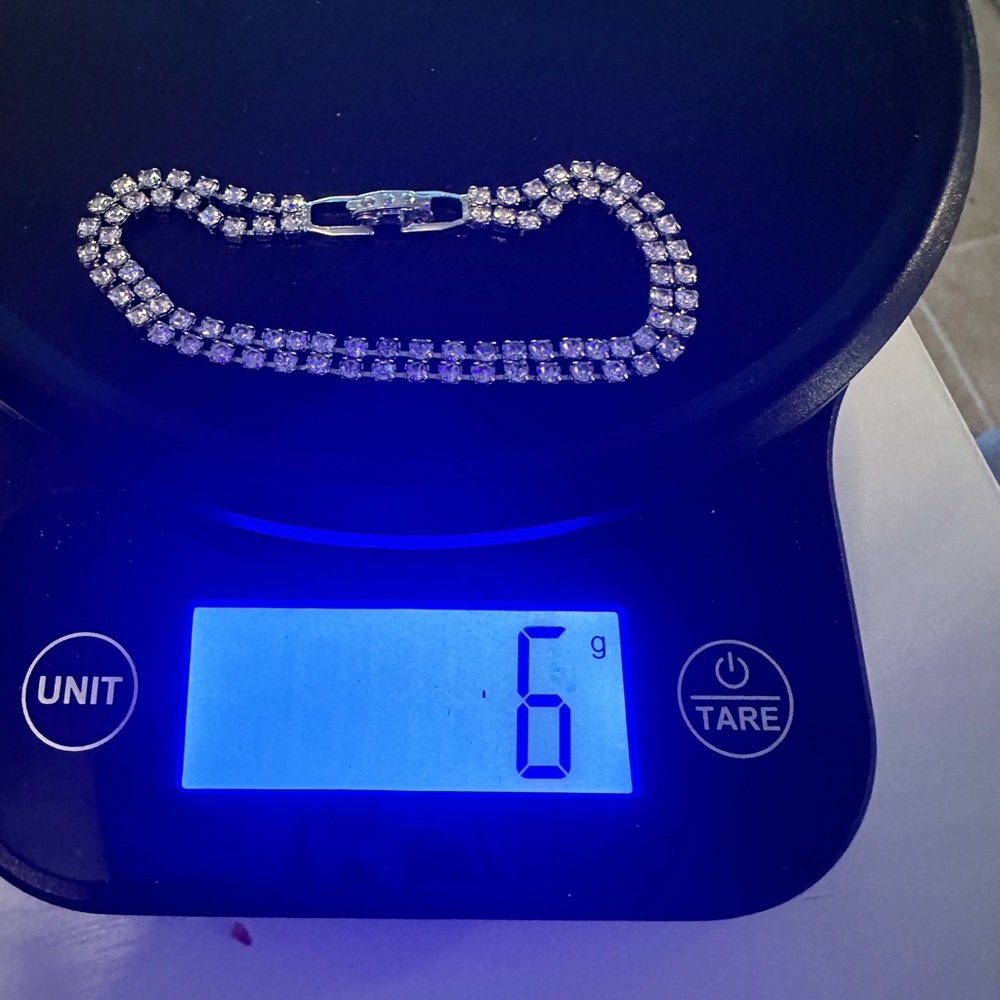 Rhinestone silver double bracelet (2 of 4 listings)